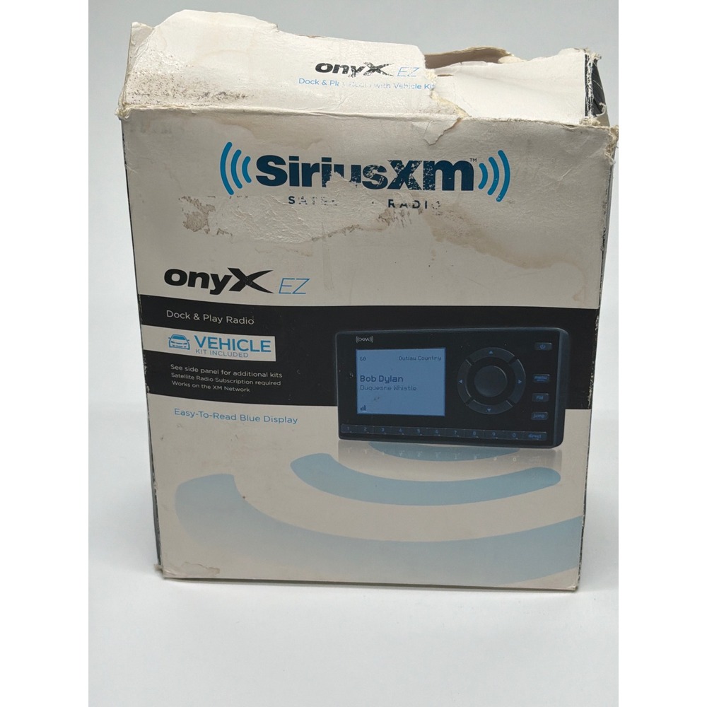 SiriusXM Onyx EZ Satellite Radio Vehicle Kit Blue Display‎ XEZ1V1 New Open Box